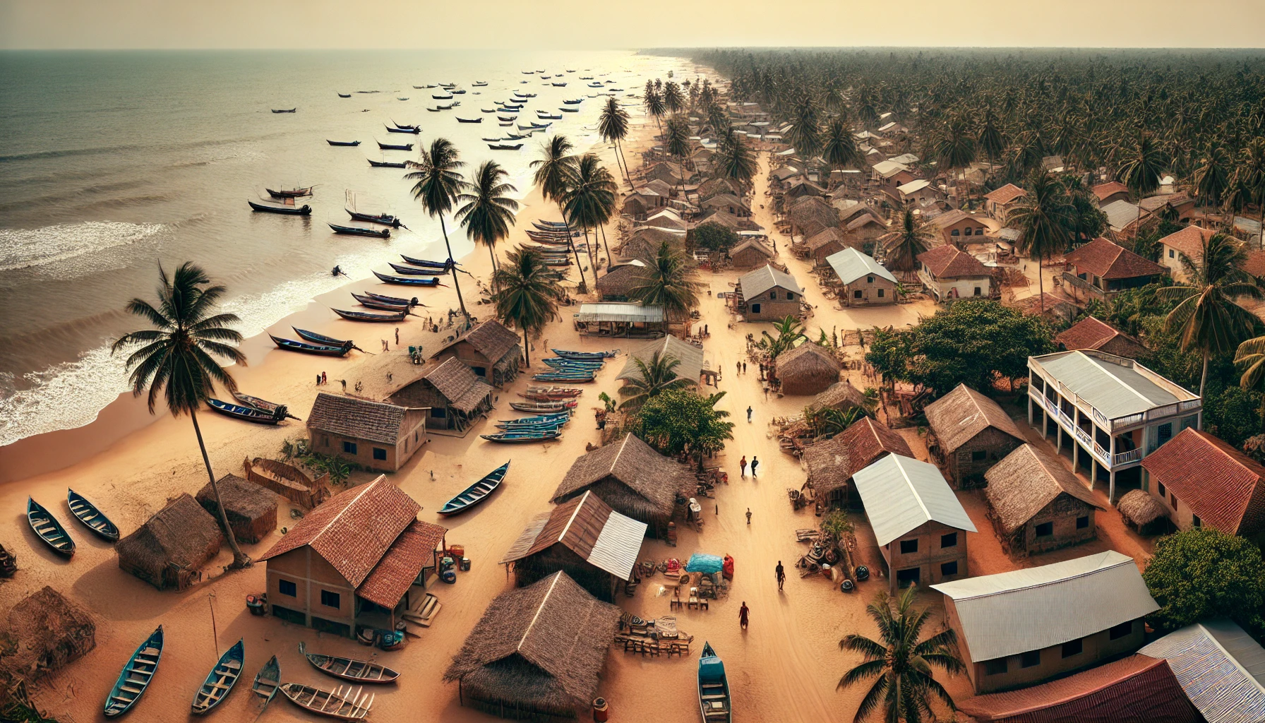 Image d’un village paisible symbolisant la construction progressive de la mémoire et du langage