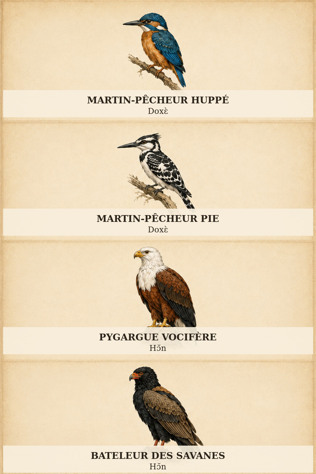 Oiseaux du Bénin — planche 2