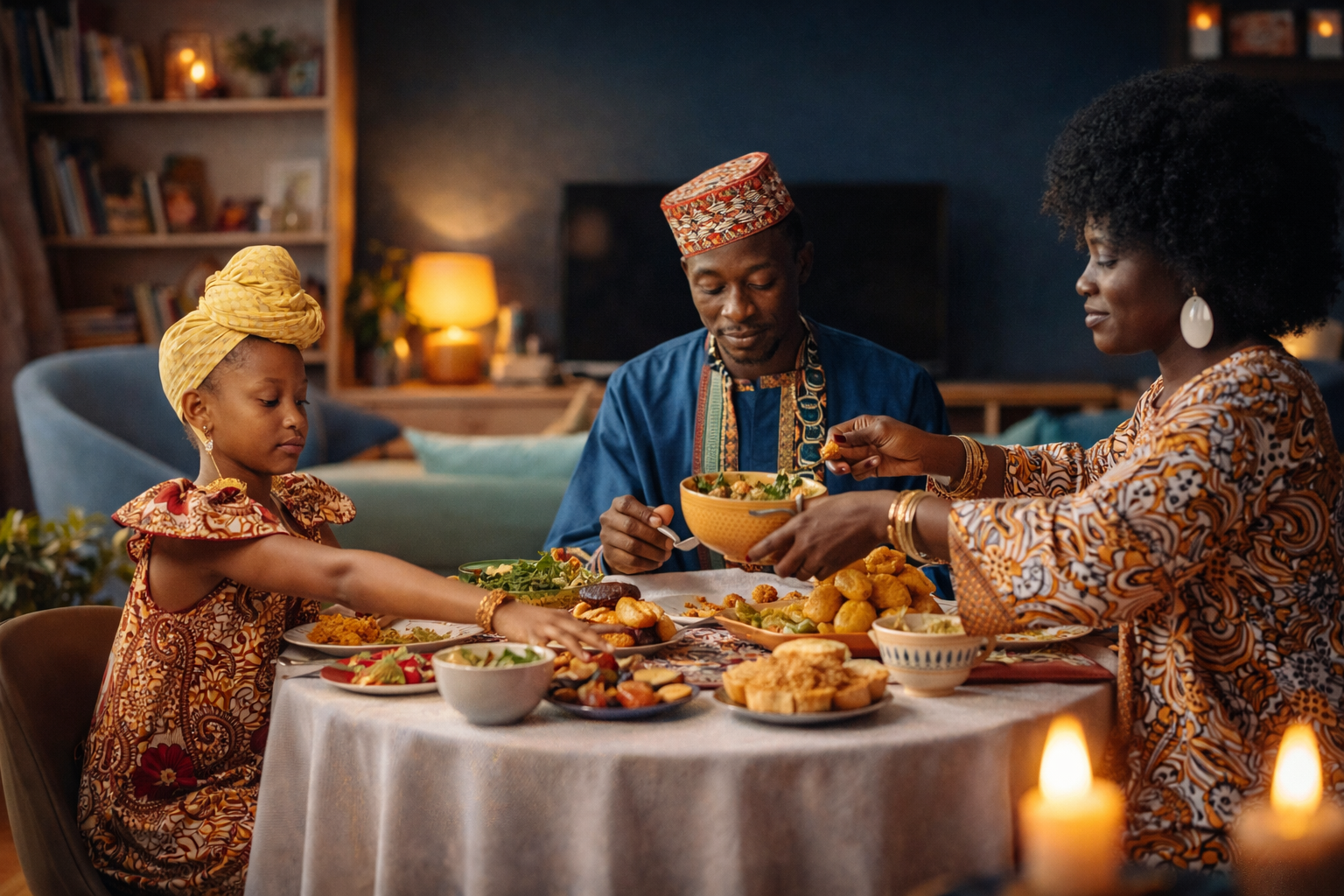 Scène familiale traditionnelle fon