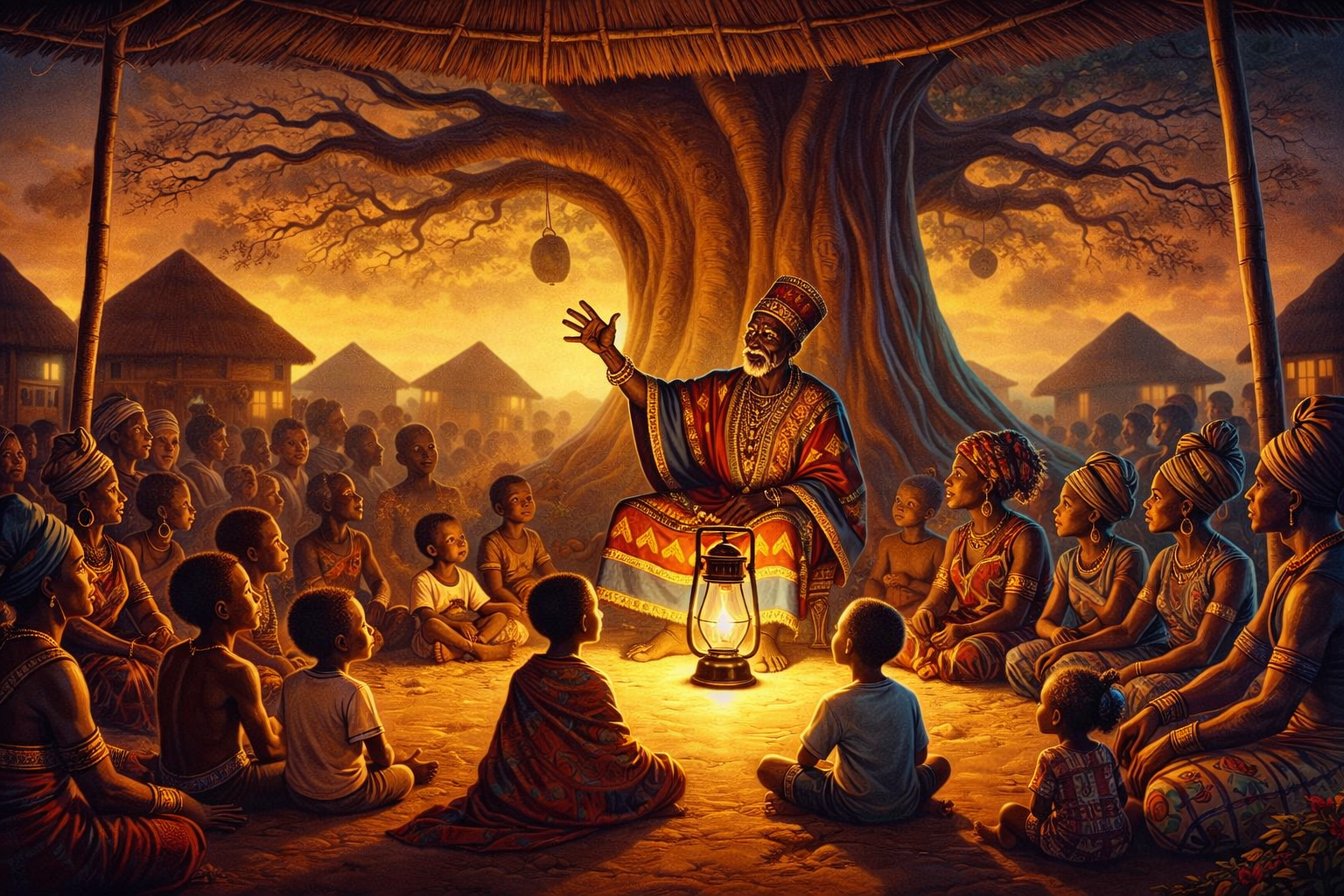 Conteur ou scène de narration traditionnelle