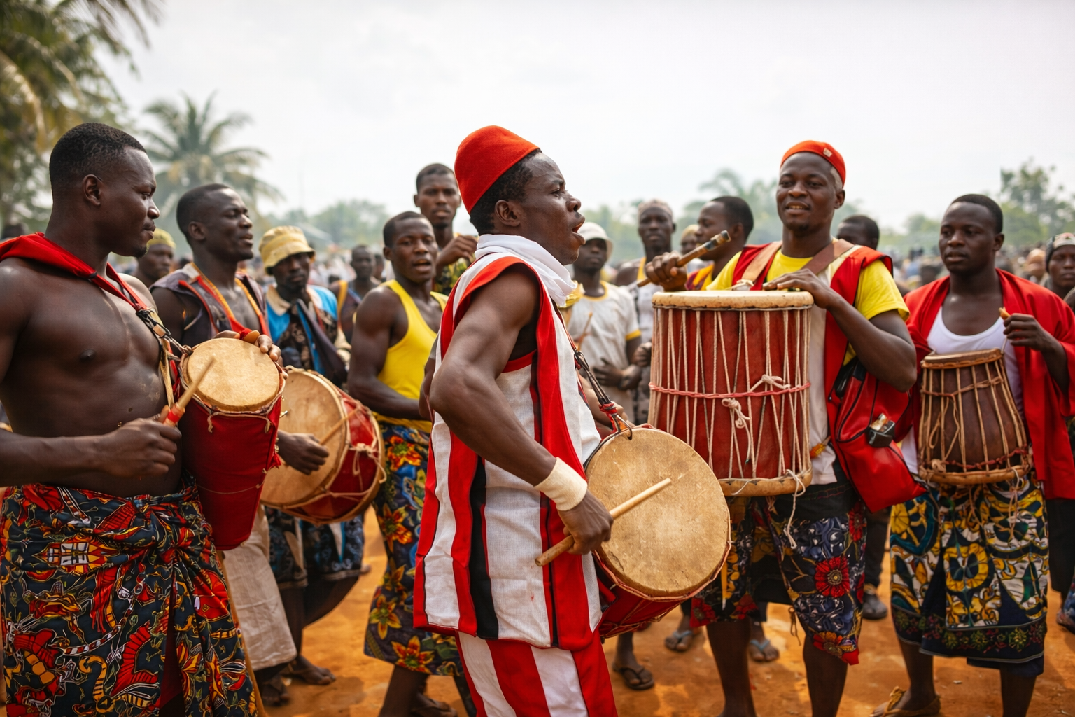 Fête ou cérémonie musicale dans une communauté fon