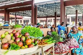 Marché de produits alimentaires au Bénin