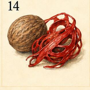Illustration : Noix de muscade et macis