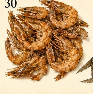 Illustration : Crevettes séchées ou fumées