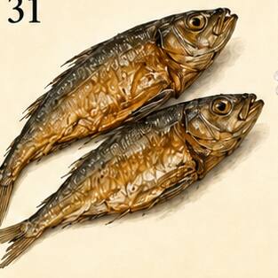 Illustration : Poissons séchés ou fumés