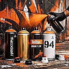 Matériel de graffiti : aérosols, pochoirs, gants