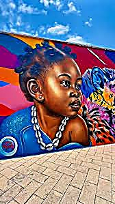 Fresque monumentale de street art à Cotonou