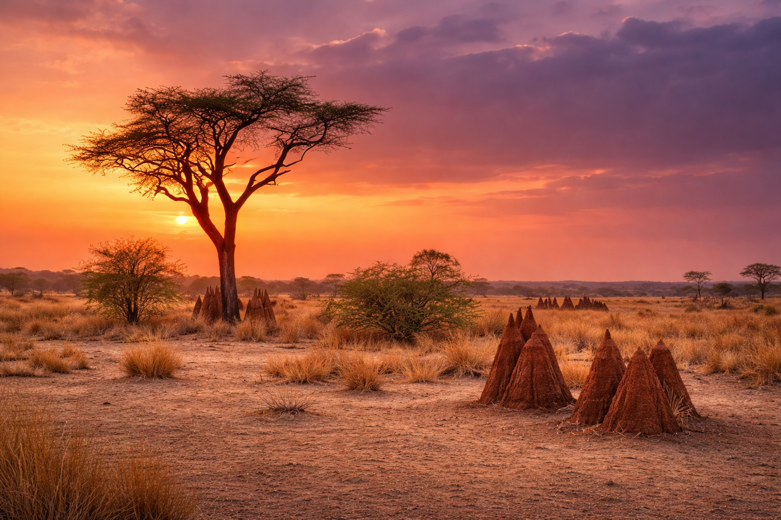 Paysage de savane dans le Parc National de la Pendjari