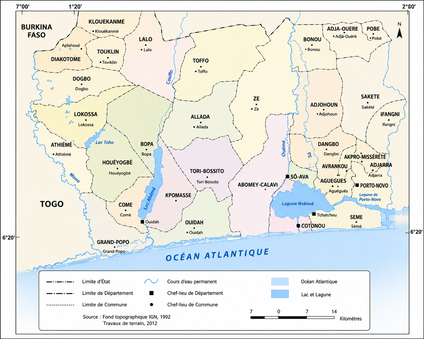 Carte du Bénin